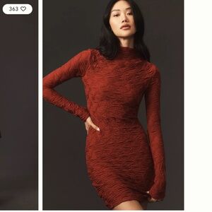 NWT Maeve Long-Sleeve Scrunch Textured Mini Dress